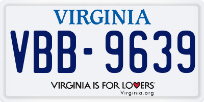 VA license plate VBB9639
