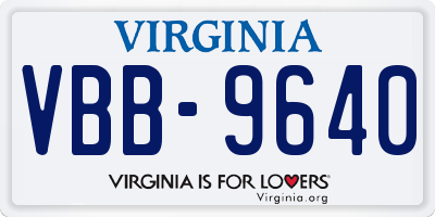VA license plate VBB9640