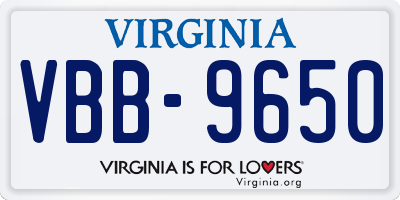 VA license plate VBB9650