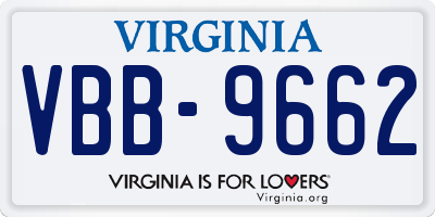 VA license plate VBB9662