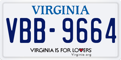 VA license plate VBB9664