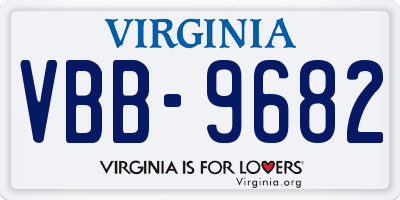 VA license plate VBB9682