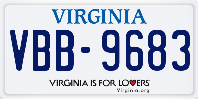 VA license plate VBB9683