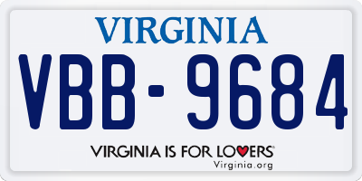 VA license plate VBB9684