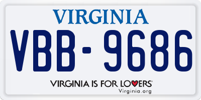 VA license plate VBB9686