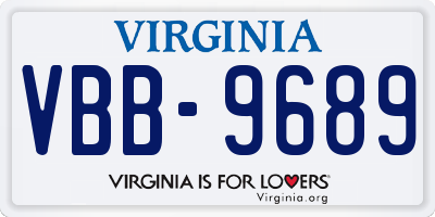VA license plate VBB9689