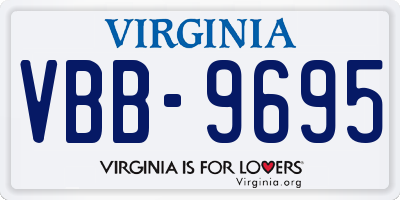 VA license plate VBB9695