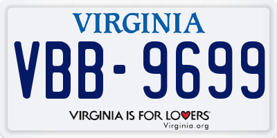VA license plate VBB9699