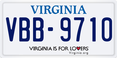 VA license plate VBB9710