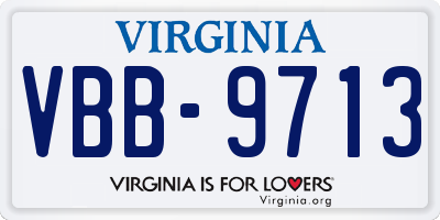 VA license plate VBB9713