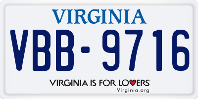 VA license plate VBB9716