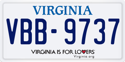 VA license plate VBB9737