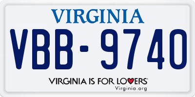 VA license plate VBB9740