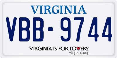 VA license plate VBB9744