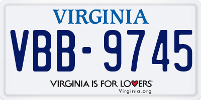 VA license plate VBB9745