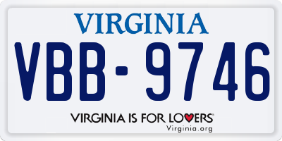 VA license plate VBB9746