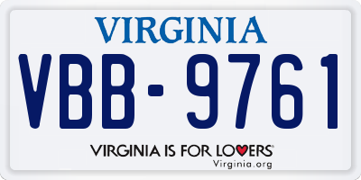 VA license plate VBB9761