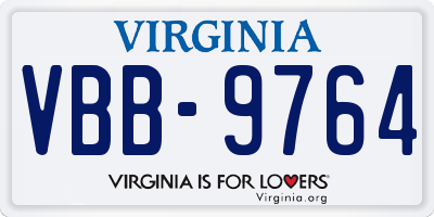 VA license plate VBB9764