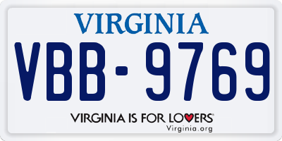 VA license plate VBB9769