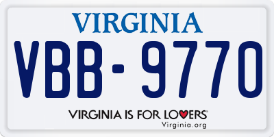 VA license plate VBB9770