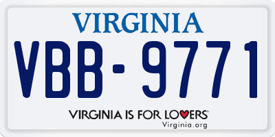 VA license plate VBB9771