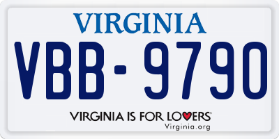 VA license plate VBB9790