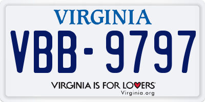 VA license plate VBB9797