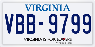 VA license plate VBB9799