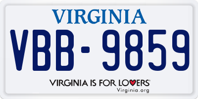 VA license plate VBB9859