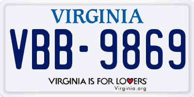 VA license plate VBB9869