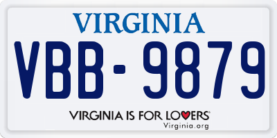 VA license plate VBB9879