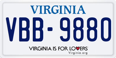 VA license plate VBB9880