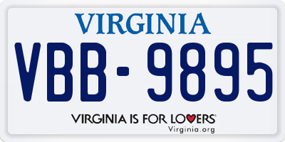 VA license plate VBB9895