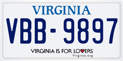 VA license plate VBB9897
