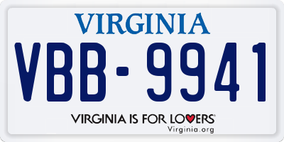 VA license plate VBB9941