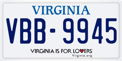 VA license plate VBB9945