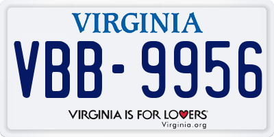 VA license plate VBB9956