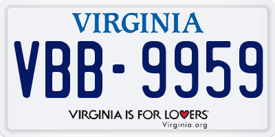 VA license plate VBB9959