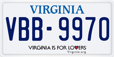VA license plate VBB9970
