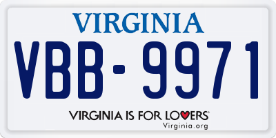 VA license plate VBB9971