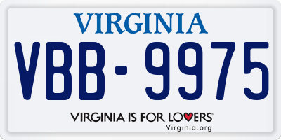 VA license plate VBB9975