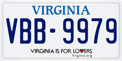 VA license plate VBB9979