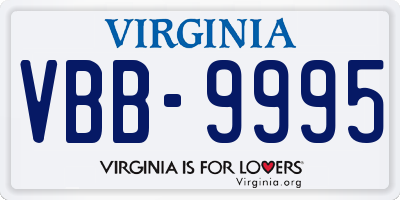 VA license plate VBB9995