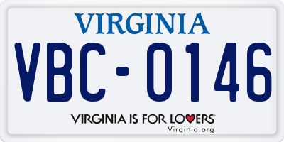 VA license plate VBC0146
