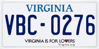 VA license plate VBC0276
