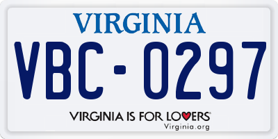 VA license plate VBC0297
