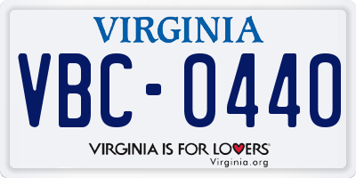 VA license plate VBC0440