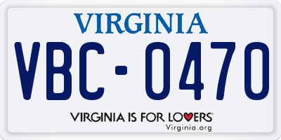 VA license plate VBC0470