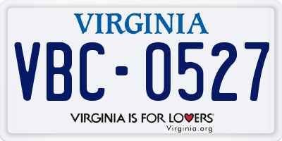 VA license plate VBC0527