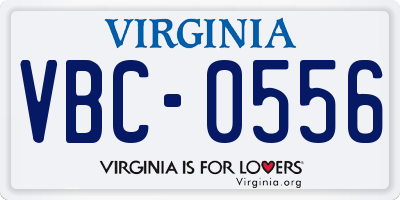 VA license plate VBC0556